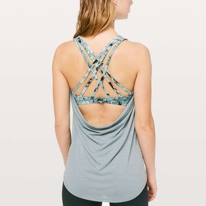 Lululemon Slay the Studio 2 in 1 Tank Heather Blue